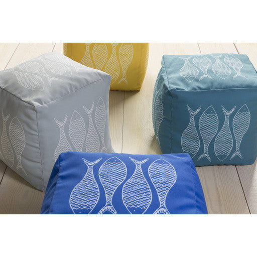 Surya Poufs Cube Pouf - Coastal - POUF-275 | Poufs | Modishstore