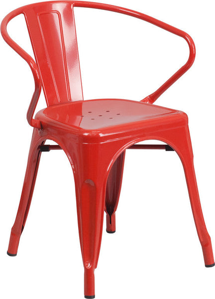 Flash Furniture Metal Indoor-Outdoor Chair With Arms | Outdoor Chairs | Modishstore-5