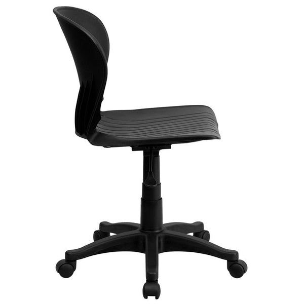 Mid-Back Black Plastic Swivel Task Office Chair By Flash Furniture | Office Chairs | Modishstore - 2