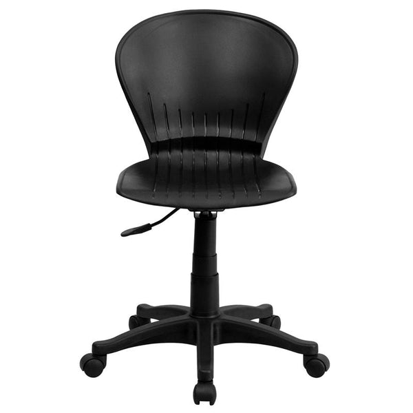 Mid-Back Black Plastic Swivel Task Office Chair By Flash Furniture | Office Chairs | Modishstore - 4