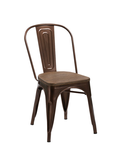 Vig Furniture Jethro - Modern Copper & Wood Dining Chair (Set of 2) | Modishstore | Dining Chairs