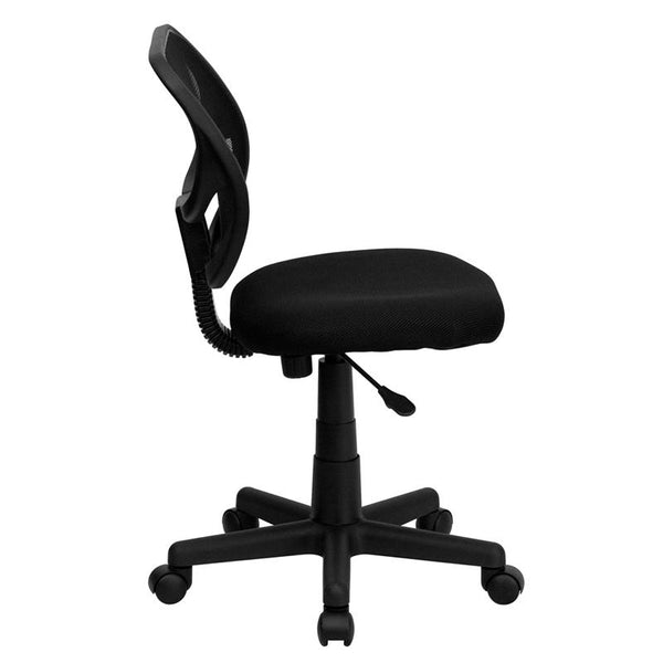 Low Back Black Mesh Swivel Task Office Chair With Curved Square Back By Flash Furniture | Office Chairs | Modishstore - 2