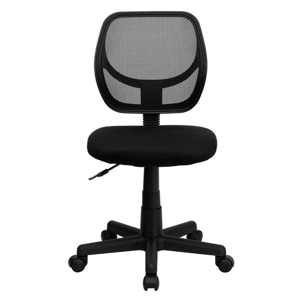 Low Back Black Mesh Swivel Task Office Chair With Curved Square Back By Flash Furniture | Office Chairs | Modishstore - 4