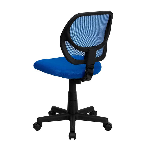 Low Back Blue Mesh Swivel Task Office Chair By Flash Furniture | Office Chairs | Modishstore - 3