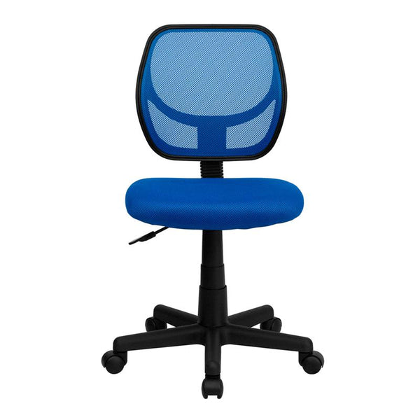 Low Back Blue Mesh Swivel Task Office Chair By Flash Furniture | Office Chairs | Modishstore - 4