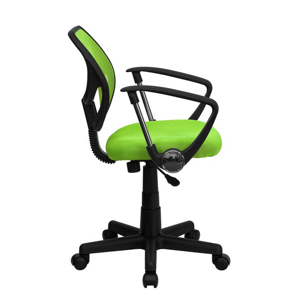 Low Back Green Mesh Swivel Task Office Chair With Arms By Flash Furniture | Office Chairs | Modishstore - 2