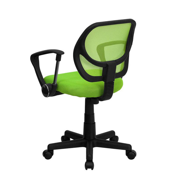 Low Back Green Mesh Swivel Task Office Chair With Arms By Flash Furniture | Office Chairs | Modishstore - 3