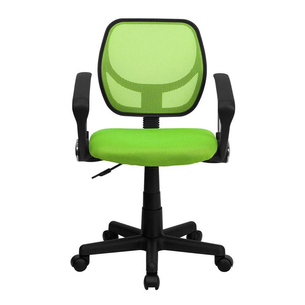 Low Back Green Mesh Swivel Task Office Chair With Arms By Flash Furniture | Office Chairs | Modishstore - 4