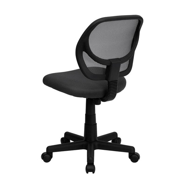 Low Back Gray Mesh Swivel Task Office Chair With Curved Square Back By Flash Furniture | Office Chairs | Modishstore - 3