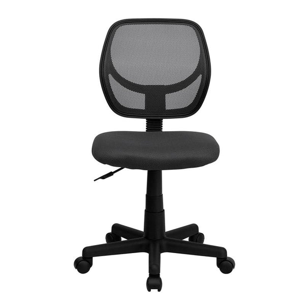 Low Back Gray Mesh Swivel Task Office Chair With Curved Square Back By Flash Furniture | Office Chairs | Modishstore - 4