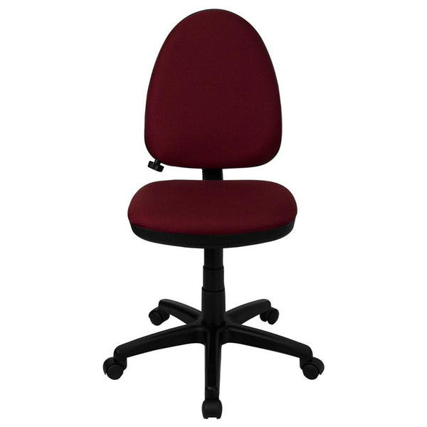 Mid-Back Burgundy Fabric Multifunction Swivel Ergonomic Task Office Chair With Adjustable Lumbar Support By Flash Furniture | Office Chairs | Modishstore - 4