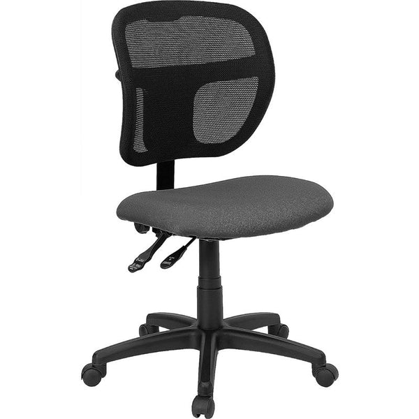 Mid-Back Gray Mesh Swivel Task Office Chair With Back Height Adjustment By Flash Furniture | Office Chairs | Modishstore