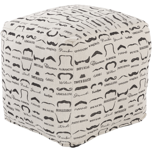 Surya Wax That Stache Cube Pouf - Novelty - WSPF-001 | Poufs | Modishstore-2