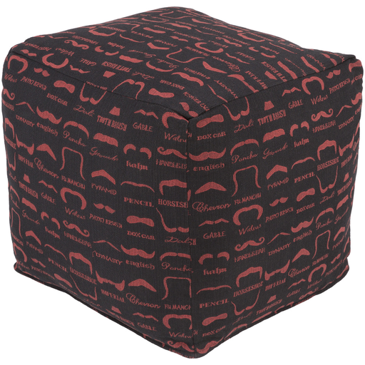 Surya Wax That Stache Cube Pouf - Novelty - WSPF-001 | Poufs | Modishstore-3