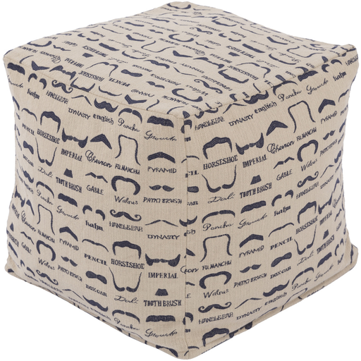 Surya Wax That Stache Cube Pouf - Novelty - WSPF-001 | Poufs | Modishstore-5